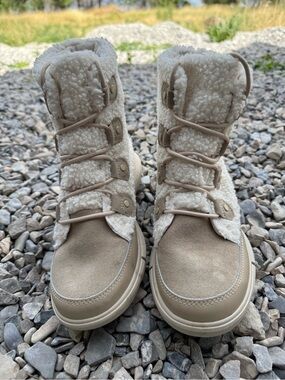 NEW Sorel Women’s Explorer II Joan Cozy Boots in the Ancient Fossil/Sea Salt